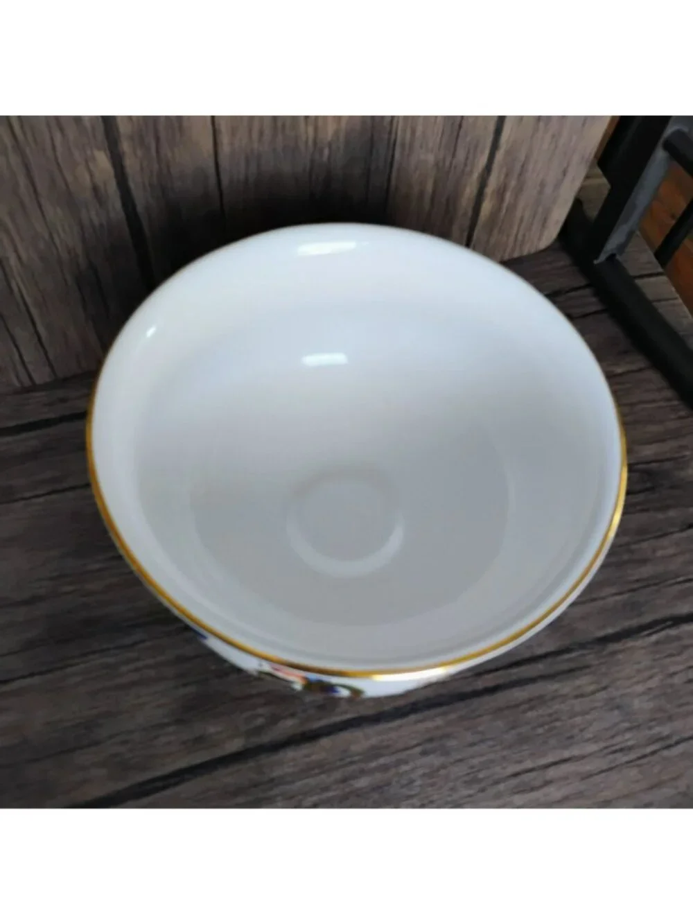 Vintage Teleflora Charles Wysocki Christmas Bowl Love 2000 Pedestal Gold Trim 8